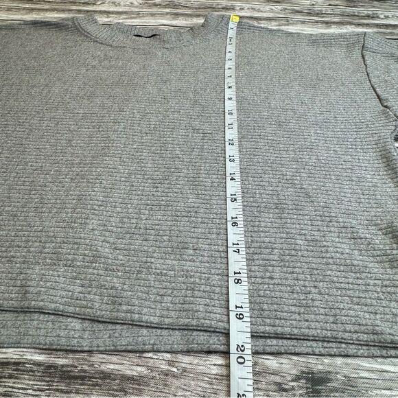 Final Touch Women's Horizontal Ribbed Bubble Sleeve Blouse S SM Small Grey Gray - Picture 15 of 16